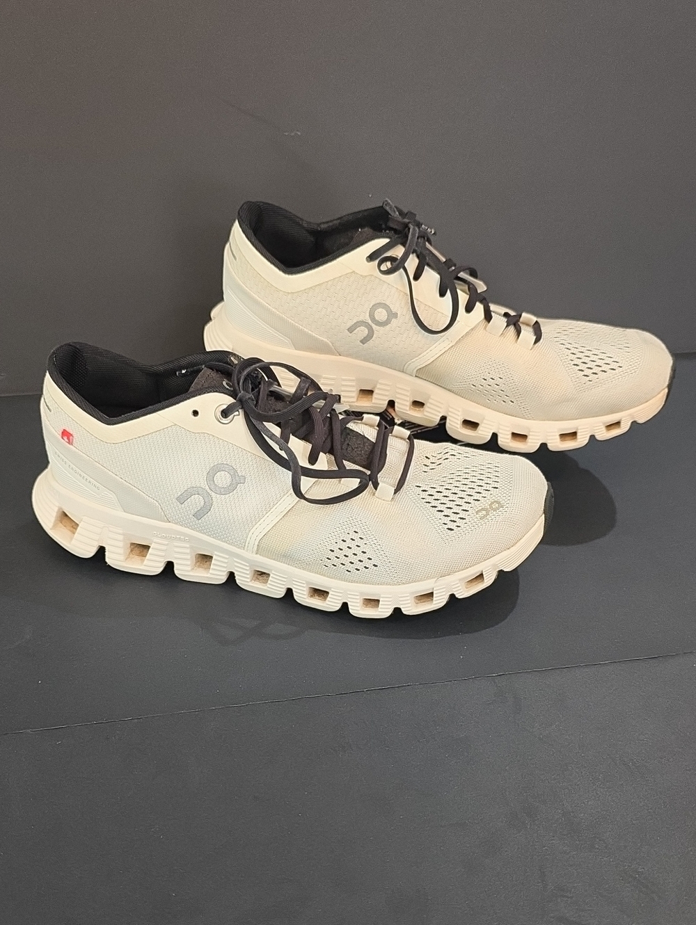 On Running Cloud X Women’s Running Shoes - Cream with Black Accents Size 9